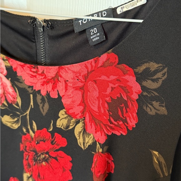 Torrid Black and Red Floral Dress - Picture 2 of 7